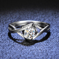 S925 Sterling Silver Moissanite Women's Ring Angel's Kiss Engagement Ring Manufacturer-50 points (simulated drill)  15 yards