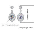 wholesale S925 Sterling Silver Circle Moissanite Earrings, Personalized and Exquisite Dangle Earrings for Women, Small and Niche, Versatile and High-End Feeling Ear Accessories Cross-Border-0-5