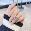 wholesale S925 Sterling Silver Sweetheart Pink Diamond Dainty and Playful Necklace, Fashionable and Sweet Niche Design Gift for Girlfriend-0-0