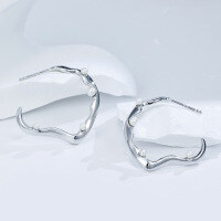 wholesale 925 Sterling Silver Minimalist Geometric Pearl Earrings for Women, Wholesale Supplier Direct Supply-Freshwater Pearl Earrings 925 Silver