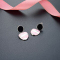 wholesale S925 Sterling Silver Niche Design Black Resin Ear Studs Minimalist Pink Earrings Cross-Border New Accessories Gift-0-1