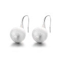 wholesale S925 silver brushed metal, Yun Chao Xuan's wish-fulfilling spherical design fashionable literary commuter earrings for women-0-4