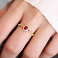 wholesale S925 Sterling Silver Red Elk Retro Women's Ring, Original Versatile Fashion Ring, Light Luxury Elegance for Daily Commute-BZ0005-Gold US size 10