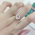 wholesale S925 Sterling Silver Simple 2 Carat Ring Set with Natural Topaz, European and American Wedding Ring, Pink Crystal Ring, Bestseller for Women-0-2