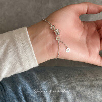 wholesale Metal S925, Nalan fresh sweet ins style crushed ice small waist round ring bracelet S7887-S925 Silver Bracelet 925 Silver