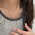 wholesale S925 Sterling Silver Korean Style Pendant Waterdrop Tassel Necklace Women New Luxury Fashion Collarbone Chain-0-2