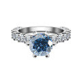wholesale S925 Sterling Silver Amazon Best-Seller 3ct Moissanite Ring with Premium Blue Topaz Gemstone-0-7