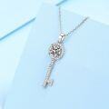 wholesale PT950 platinum-plated S925 silver moissanite necklace for women, birthday gift, heart key pendant, collarbone chain jewelry-0-5