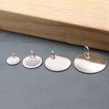 wholesale 990 Sterling Silver Round Pendant, Pure Silver Minimalist Personalized Couple Necklace Coin Charm Tag Pendant Accessory with Engraving Option-0-3