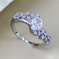 wholesale S925 Silver 5*7 Water Drop High Carbon Diamond Inlaid High-End Row Diamond Fashion Ring for Women Korean Style-R1365>No.7