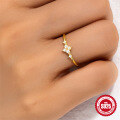 wholesale S925 Sterling Silver Exquisite Pearl Four-Leaf Flower Ring with Love and Diamond Inlay-0-2
