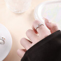 Sterling Silver Narrow T1 Diamond Open Ring, Coil Setting, High-End Ins Style-0-1