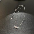 wholesale S925 Sterling Silver Cross-Border INS Style Women's Necklace, Personalized Palm Design with Zircon Inlay, High-End Collarbone Chain-0-3