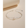 wholesale 925 Sterling Silver Crushed Freshwater Pearl Bracelet for Women, Minimalist Luxury Designer Gift for Best Friend-0-3