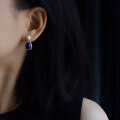 wholesale S925 silver with 18k gold plating, natural lapis lazuli pearl drop earrings, ethnic style popular women's earrings-0-4