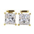 wholesale S925 Silver 8*8 Princess Cut High Carbon Diamond Stud Earrings for Women, Europe and America New Style Cross-Border Design-0-4