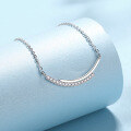 wholesale S925 Sterling Silver Women's Moissanite Necklace Smiling Row of Diamonds Line Chain Simple and Advanced Icy Feel Gift for Best Friend-0-3