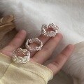 wholesale 925 Sterling Silver Openwork Lace Floral Ring Sweet Niche Design High-end Retro Ins Style Stackable Ring-0-2