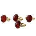 wholesale S925 silver natural blood amber ring with Dàhēitiān carving, adjustable live opening, new Chinese style wholesale-0-4