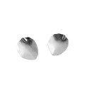 wholesale S925 Sterling Silver Korean Style Minimalist Leaf Earrings, Versatile Irregular Leaf Design for Women-0-4