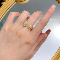 wholesale Metal material, Bohemian-style simulated diamond teardrop ring for women, wedding ring, cross-border trendy Ins design-0-3