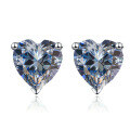 wholesale [18K White Gold] Kwai Douyin Internet Celebrity Live Broadcast Source D Color Moissanite Heart Stud Earrings Classic Three-Prong Earring Wholesale-0-29