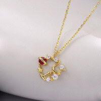 wholesale 925 silver gold-plated zodiac guardian goddess necklace for women, Scorpio minimalist design chain, luxury lightweight, Korea-Scorpio Patronus Necklace>925 Silver