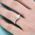wholesale 10/14/18k White Gold, Rose Gold, Yellow Gold 1-carat D Color Moissanite Engagement Ring-0-3