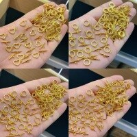 wholesale Gold-plated S925 Silver Heart OT Buckle Spacer Beads for DIY Bracelet Necklace Making-Twist OT buckle