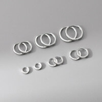 wholesale 999 Silver Nalan Fresh and Sweet Ins Style Niche Design Exquisite Minimalist Plain Hoop Ear Clasp M06392-A pair of 999 pure silver  8mm