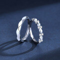 wholesale S925 Sterling Silver Crown of Love Matching Couple Rings, Women's New Adjustable Ring, Ins Style Fashion Minimalist Pair Rings-0-2