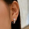 wholesale S925 Sterling Silver Light Luxury Pear-Shaped Row Diamond Stud Earrings for Women, High-End Sense, Fashion Versatile and Elegant-0-2