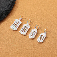 wholesale S925 Sterling Silver Chao Sheng Chinese Style Bead Pendant Abacus Ornament for DIY Bracelet Necklace Wholesale-204PM Small/approximately 1.1g Large quantities can be calculated based on silver weight