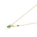 wholesale 9k gold Japanese retro-style square emerald pearl ruby necklace, Spring new collection by Yili Jewelry-0-2