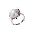 wholesale 925 Sterling Silver Pearl Ring for Women, Adjustable Opening, Minimalist and Luxurious Small Design, High-End Sense Index Finger Ring-0-4