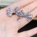 wholesale S925 Sterling Silver Exaggerated Full Diamond Bow Earrings for Women, High-End Heavy Work Ear Jewelry, Cross-Border Best-Seller Wholesale-0-2