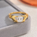 wholesale S925 Silver Hands Holding Square Moissanite Ring Sells Well on Independent Websites-0-1