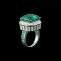 wholesale Gold Plated 925 Silver Ring with High Carbon Diamond, Chanel-style Emerald, Cocktail, Hot-selling Jewelry, Versatile for Women, Luxurious-0-3