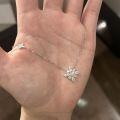 wholesale 925 Sterling Silver Shining Star Necklace Snowflake Inlaid with High-Carbon Diamonds, High-End Minimalist Niche Gift for Women-0-2
