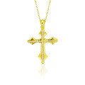 Sterling Silver Full Pavé Moissanite Cross Pendant Necklace for Women-0-5