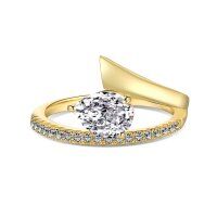 wholesale S925 Sterling Silver Cross-Border European and American Women's Ring with High-End 8A Zircon Inlay, Ice Flower Cut Craft, Luxurious Closed Band-Golden White Zircon DY120843-SG-WH>9