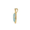 wholesale S925 Sterling Silver Inlaid with Turquoise and White Crystal Pendant, Retro Elegant Style, Factory Wholesale-0-4