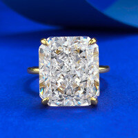 wholesale S925 Silver New Style High Carbon Diamond 12*14mm Ice Flower Cut Ring Simple European and American Style for AliExpress Cross-Border-R1168 Gold Ring Size 7