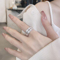 wholesale S925 Silver Korean Style Da Dong Men INS Minimalist Multi-Line Wrapped Niche Open Ring-0-3