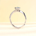 wholesale Sterling Silver Genuine D Color 05 Carat Moissanite Ring for Women, Minimalist Design Luxury New Style Proposal Ring for Girlfriend-0-1