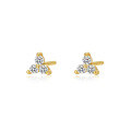 wholesale S925 Sterling Silver Cross-border Star Earrings With Zirconia And Geometric Floral Design-0-8