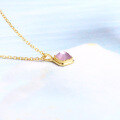 wholesale Metal S925 Silver Plated 14K Gold, Amethyst, White Shell, Japanese Retro Minimalist Pendant Necklace Jewelry Wholesale-0-3