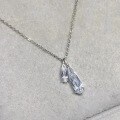 wholesale S925 Sterling Silver Waterdrop Zircon Necklace with Crushed Fei Jade White Crystal Teardrop Pendant, Unique Design Personalized Collarbone Chain-0-5