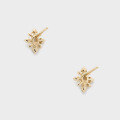 wholesale S925 Silver Plated 14K Gold Australian Opal Earrings with Fashion-Forward Minimalist Snowflake Design by Dunli Jewelry-0-4