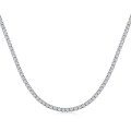 wholesale 925 Sterling Silver European and American Tennis Chain Hip Hop Extension Necklace 234mm Single Row Full Zirconia Setting 5A Zircon Necklace-0-7